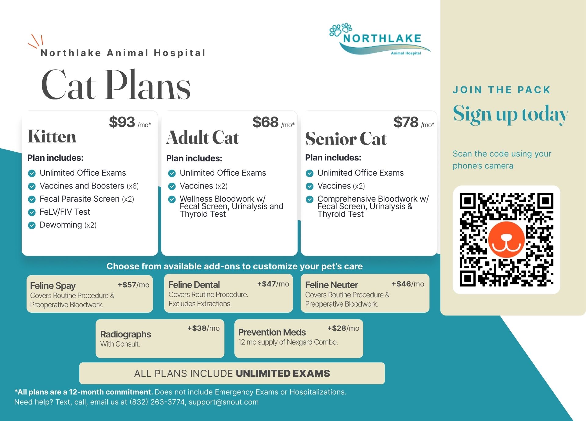 Northlake Animal Hospital cat plan image