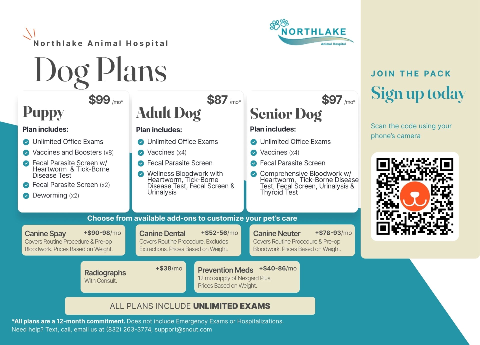 Northlake Animal Hospital dog plan image